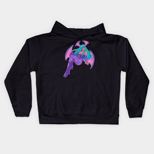 Morrigan Aensland Kids Hoodie by nay__b